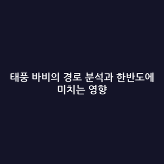 태풍 바비의 경로 분석과 한반도에 미치는 영향