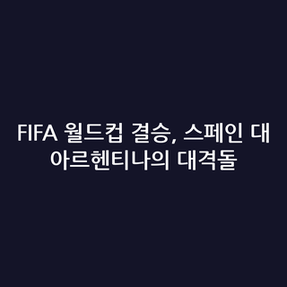 FIFA 월드컵 결승, 스페인 대 아르헨티나의 대격돌