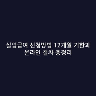 실업급여 신청방법 12개월 기한과 온라인 절차 총정리