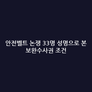 안전벨트 논쟁 33명 성명으로 본 보완수사권 조건