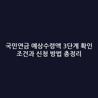 국민연금 예상수령액 3단계 확인 조건과 신청 방법 총정리