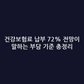 건강보험료 납부 72% 전망이 말하는 부담 기준 총정리