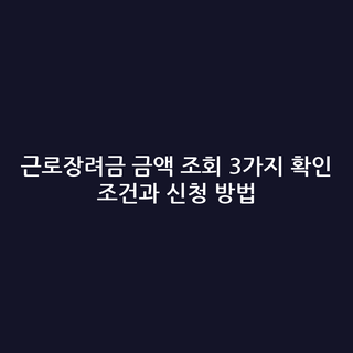 근로장려금 금액 조회 3가지 확인 조건과 신청 방법