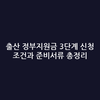 출산 정부지원금 3단계 신청 조건과 준비서류 총정리