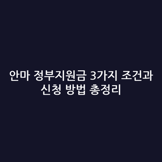 안마 정부지원금 3가지 조건과 신청 방법 총정리