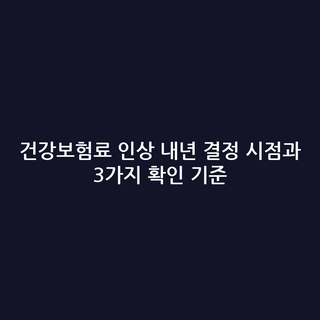건강보험료 인상 내년 결정 시점과 3가지 확인 기준