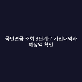 국민연금 조회 3단계로 가입내역과 예상액 확인