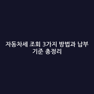 자동차세 조회 3가지 방법과 납부 기준 총정리