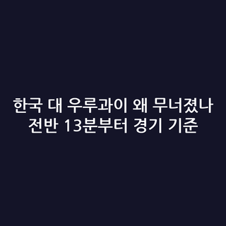 한국 대 우루과이 왜 무너졌나 전반 13분부터 경기 기준