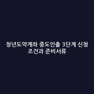 청년도약계좌 중도인출 3단계 신청 조건과 준비서류