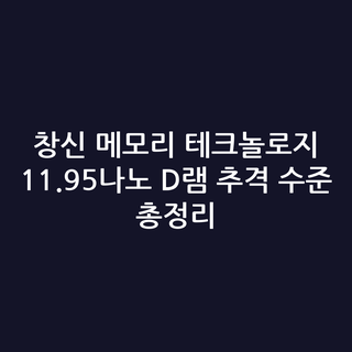 창신 메모리 테크놀로지 11.95나노 D램 추격 수준 총정리