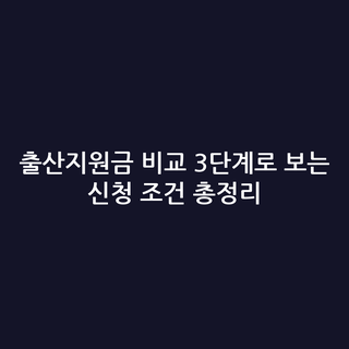 출산지원금 비교 3단계로 보는 신청 조건 총정리