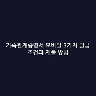 가족관계증명서 모바일 3가지 발급 조건과 제출 방법