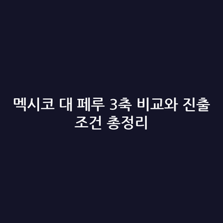 멕시코 대 페루 3축 비교와 진출 조건 총정리